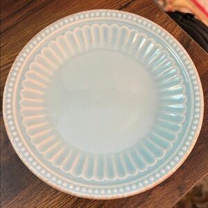 Lenox French Perle Groove Stoneware 5” Plate Ice Blue